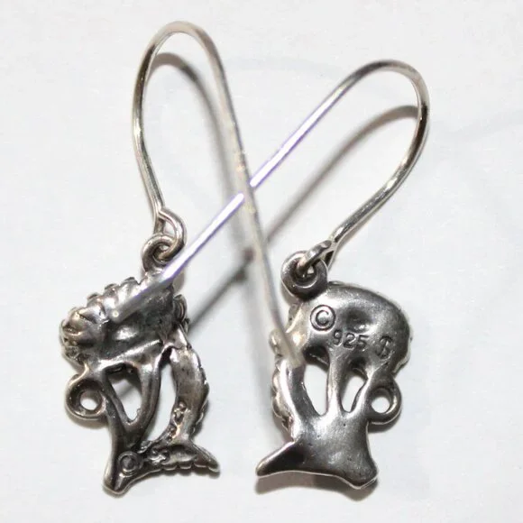 Sterling Silver Small Daisy Earrings - Picture 2 of 5